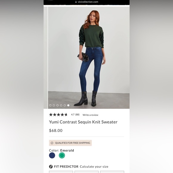 VICI Sequined Sleeved Sweater - Picture 2 of 9